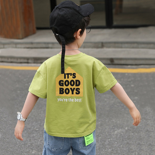 Children's clothing boys summer short-sleeved 2024 new girls pure cotton T-shirt children's thin casual round neck bottoming shirt