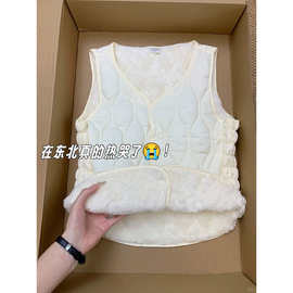 仅用于产品展示勿拍-加绒加厚保暖羊羔绒羽绒棉马甲女冬季时尚叠