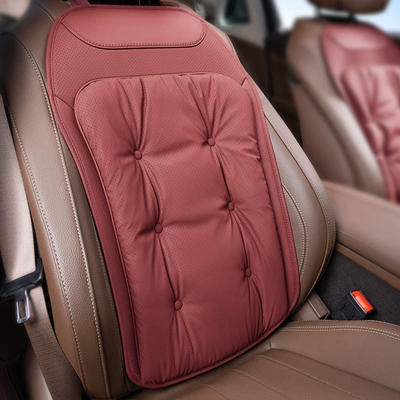Cushion, Universal Breathable and Comfortable Nappa | Four Seasons Pad - volcanic-red-single-backrest-no-standard-model-please-note-the-car-logo