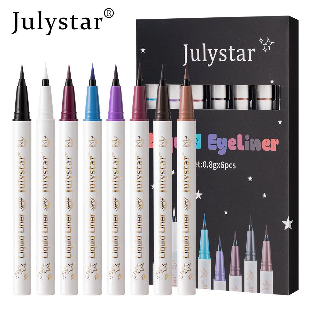 Julystar Non-smudging Long-lasting Waterproof Eyeliner Pen 6-piece set, eye makeup pen wholesale for the under-eye range undefined