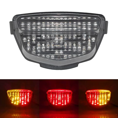 Suitable for Ben-Tian CBR1000RR 08-16 modified motorcycle LED rear light steering brake integrated (Motorcycle tail) - smoked-black