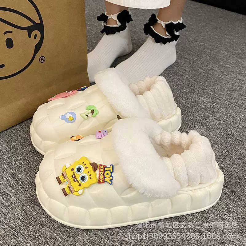 新款棉拖鞋冬季可爱家用冬天棉鞋可拆卸室内家居外穿秋冬拖鞋女冬