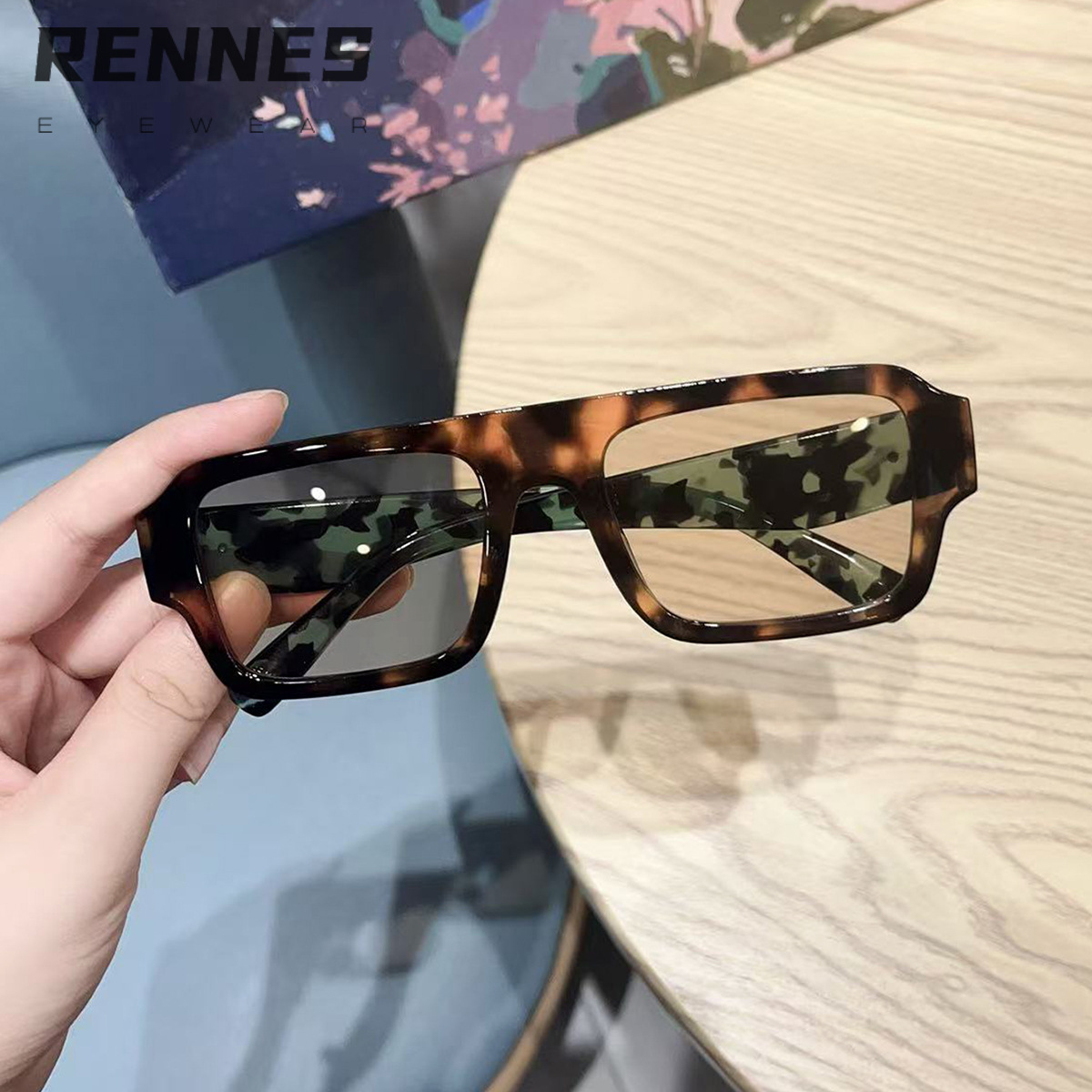 Nuevas gafas de sol de marco cuadrado retro transfronterizas