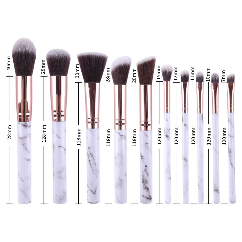 Cepillo de maquillaje transfronterizo mármol portátil 10 pinceles de maquillaje traje al por mayor herramientas de belleza conjunto de cepillo de maquillaje