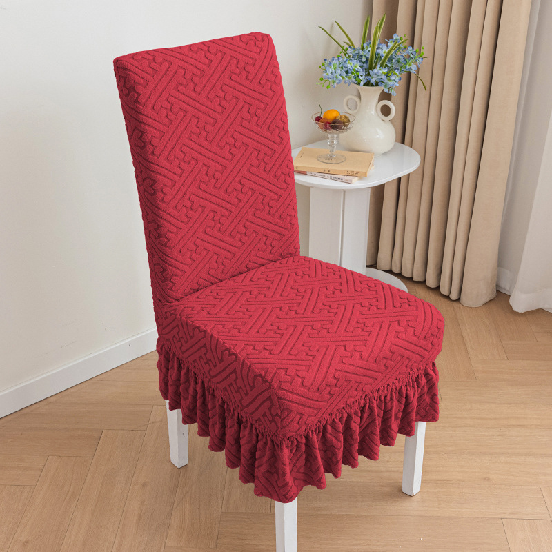 cubierta de silla gruesa cubierta de silla de comedor de espalda recta cubierta elástica cubierta de mesa y silla cubierta jacquard cuatro estaciones impermeable a prueba de aceite universal