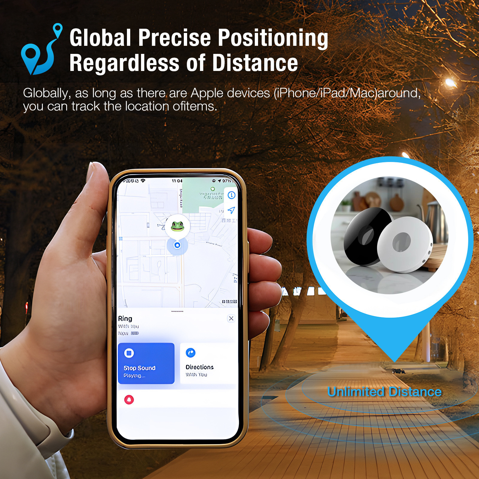 Find my Find Airtag para Apple Lost-Proof Bluetooth Pet Tracker Localizador inteligente de pérdida
