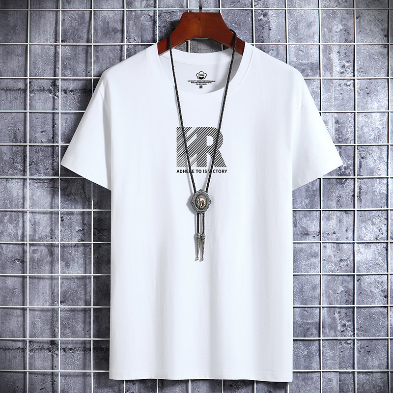Camiseta de manga corta de los hombres de moda de verano de los hombres de algodón suelto Top bottoming camisa Nueva INS de moda pareja estudiante media manga