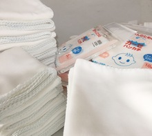 （儿童高密10条装白纱布） 纯棉素白双层口水巾 无荧光纱布手帕