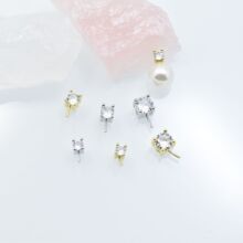 diy饰品配件  单钻锆石吊针 戴妃吊针 王妃吊针 羊角钉吊坠珍珠