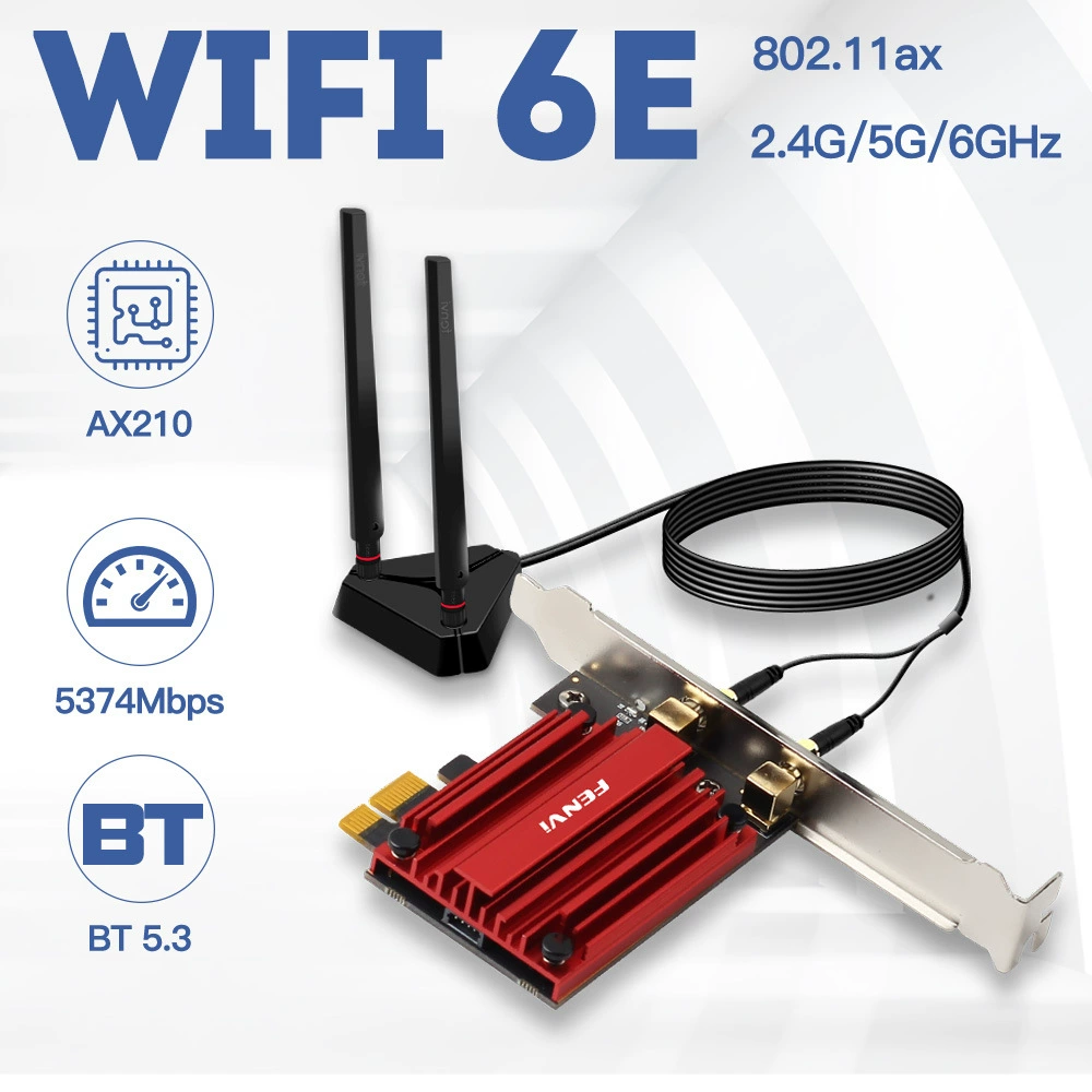 AX210 беспроводная сетевая карта для настольного компьютера WiFi 6E игровая карта двойной частоты Bluetooth wifi приемник