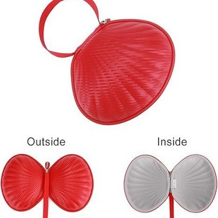 Self-Adhesive Silicone Bra Hard Case Travel Bag - Portable Underwear Bra Storage Bag(Small), Red