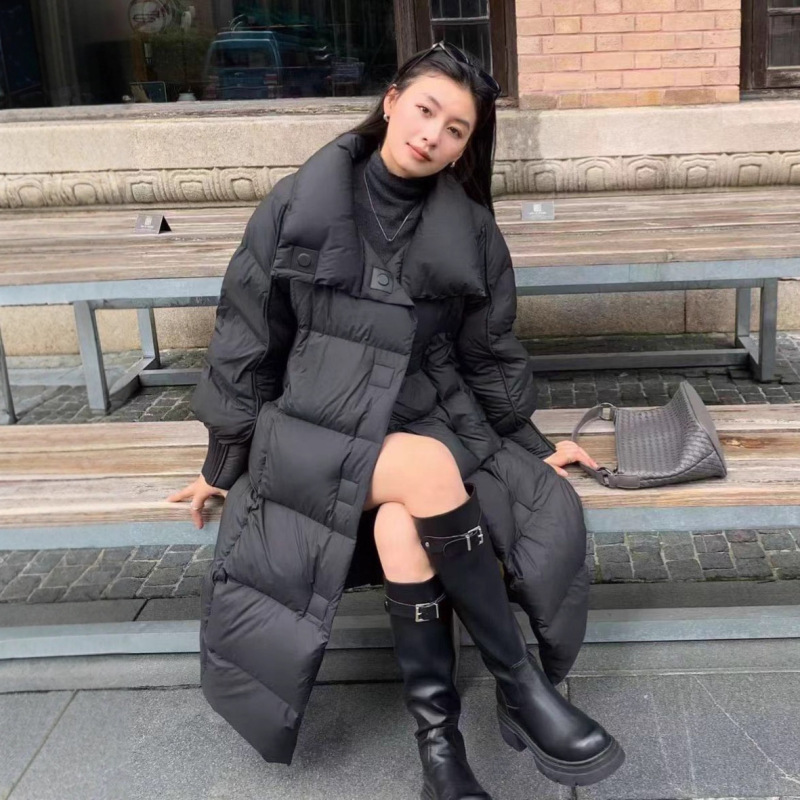 长款过膝蓬松感羽绒服女2025年冬季新款高级感时尚宽松面包服外套|undefined