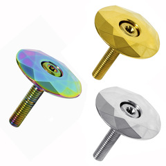 Bicycle bowl set cover diamond shape aluminum alloy upper bowl cover stem cover with screws