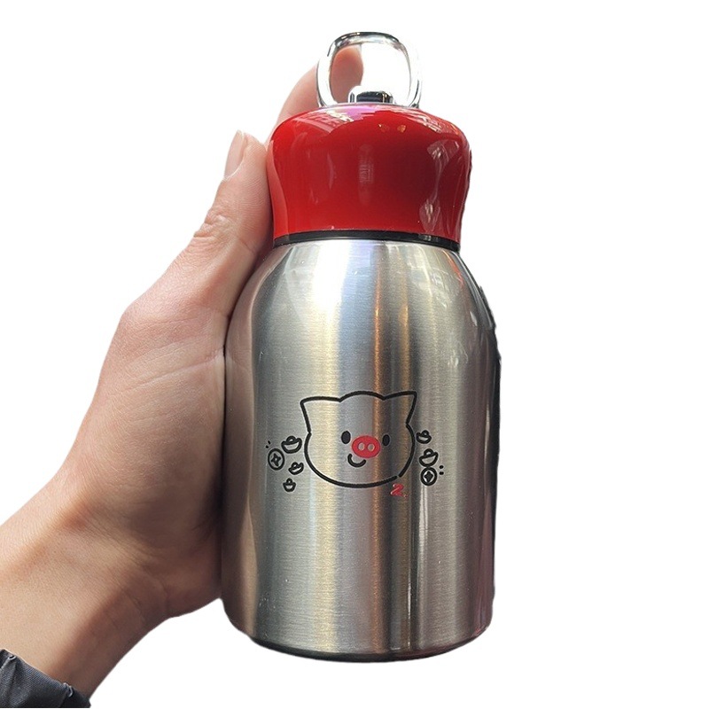 304 de acero inoxidable pequeña grasa en cubitos taza de vacío portátil al aire libre taza de bolsillo con anillo de elevación de doble capa de vacío taza portátil