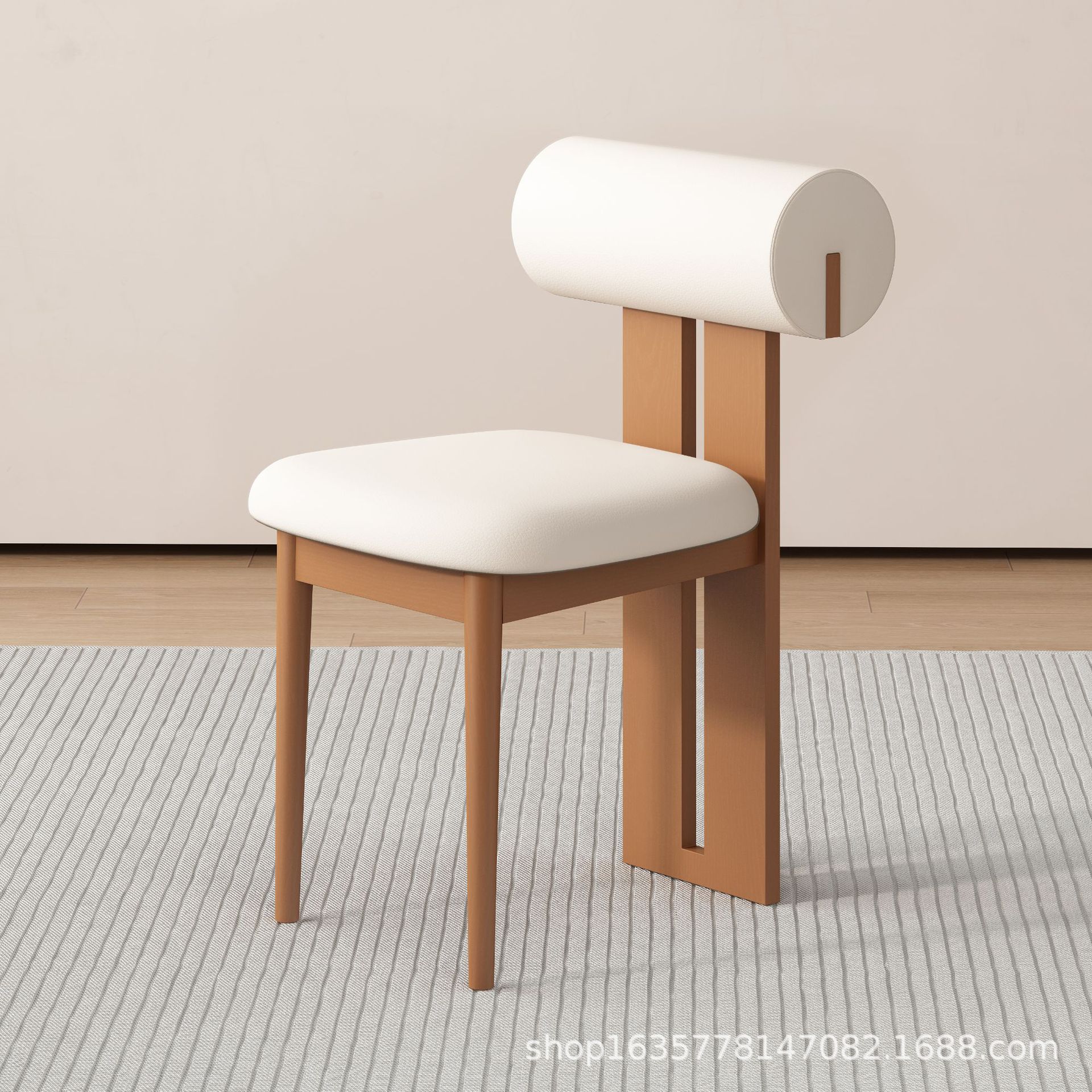Silla de comedor de madera maciza medieval francesa retro silla de respaldo doméstica diseñador nórdico silla de hipopótamo casual fábrica de origen