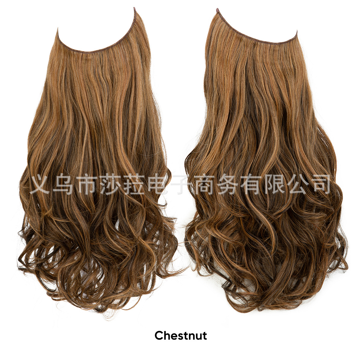 Pelucas europeas y americanas transfronterizas, cabello de una sola pieza, extensión de cabello en forma de U múltiple, hilo de pescar femenino, pelucas, cabello largo y rizado natural invisible