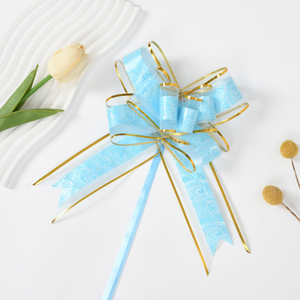 Explosiones transfronterizas 50 grandes decoración rosa nieve arco mano flores canasta de frutas paquete de regalo de Navidad