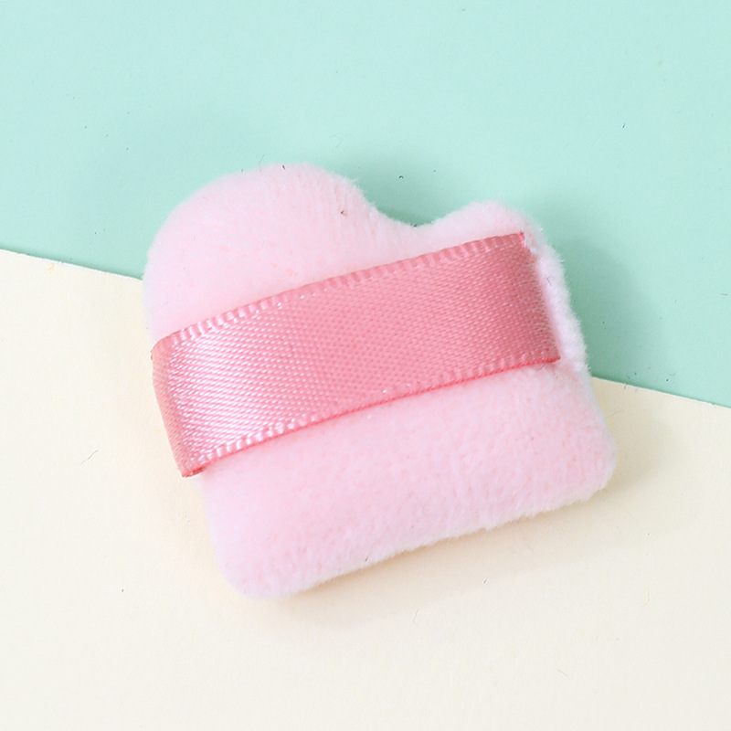 Personalizada inclinada polvo de dedo flocado suave polvo de polvo de polvo de maquillaje suave no comer polvo esponja cojín de pulgar