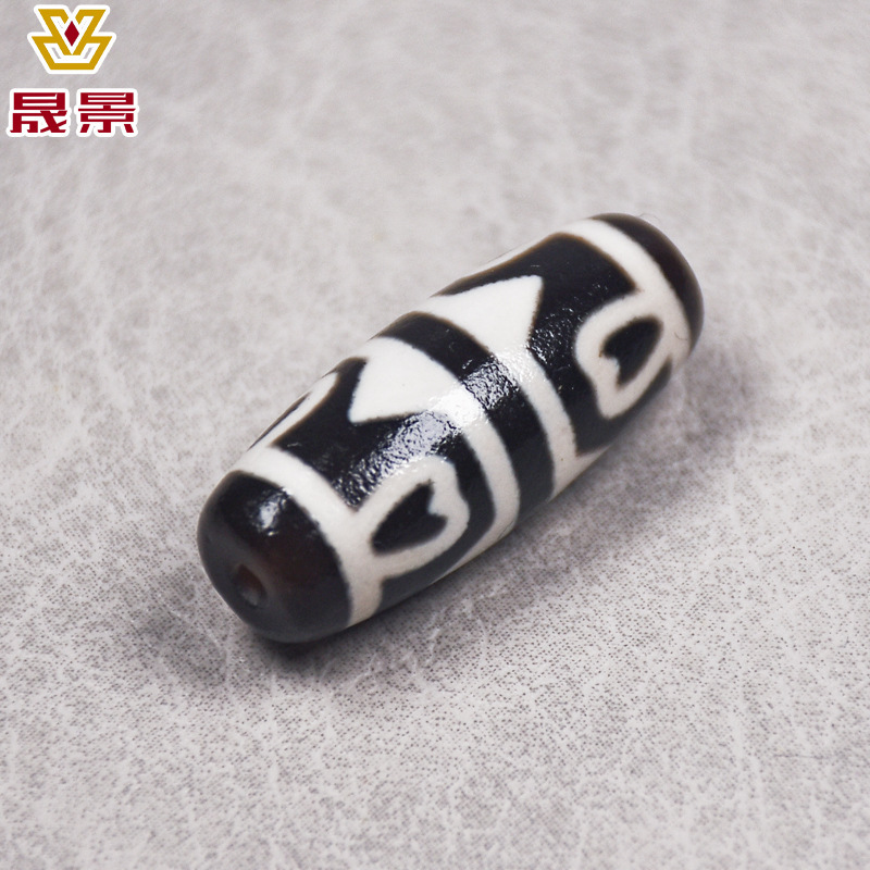 咖色包浆风化九眼三眼镶蚀工艺西藏天然玛瑙天珠項鍊工厂批发定制|undefined