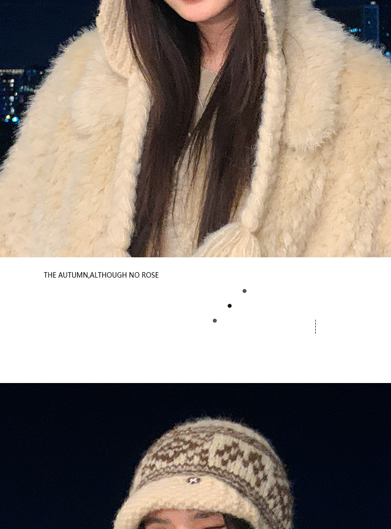 Fair Isle Style Retro Knitted Wool Autumn Winter Fleece Lined Thickened Warm Ear Protection Versatile Large Head_voghion.com