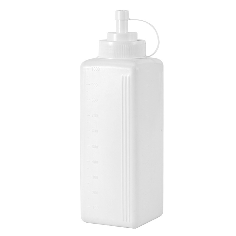 Botella de salsa exprimida de plástico cuadrado, mermelada, salsa de tomate, aderezo para ensaladas, botella de salsa de gran calibre, botella de salsa comercial, botella de salsa exprimida