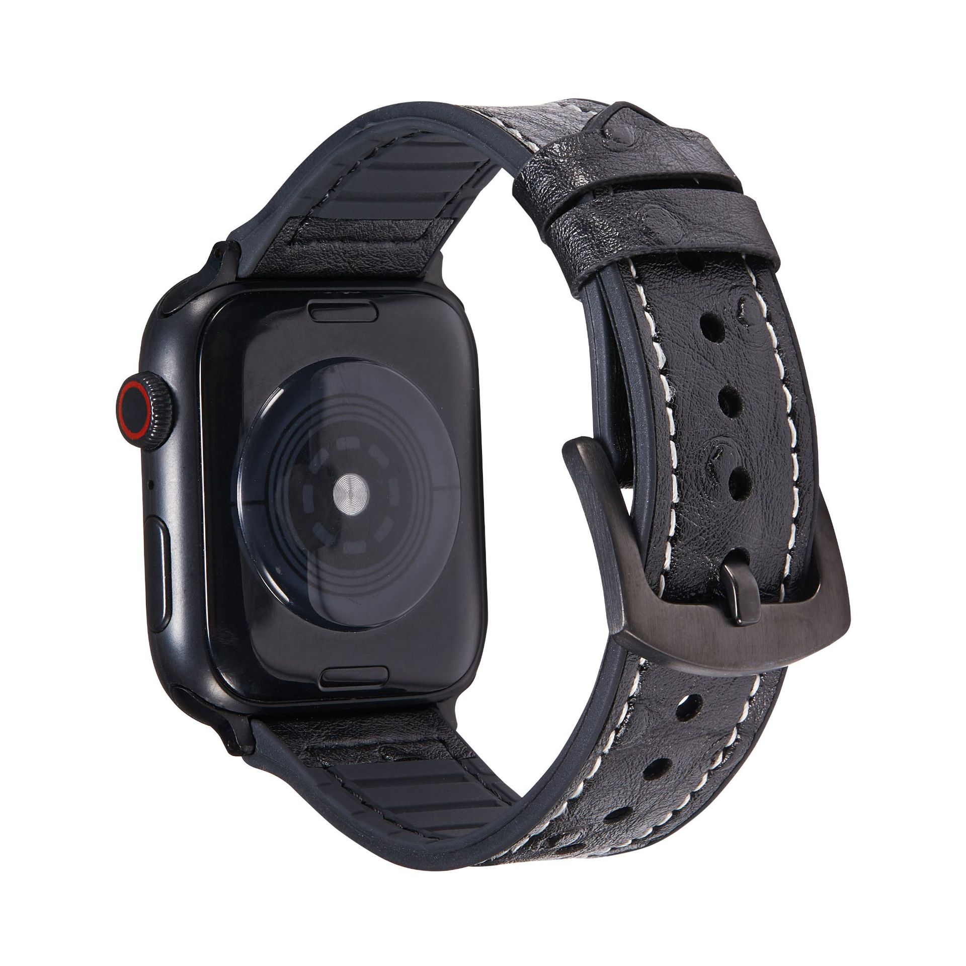 Apple 第 1 層牛革時計ストラップ Apple watch765432/se シリコンレザーマイクロファイバー時計ストラップに適しています。