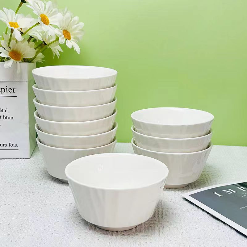 5-inch white jade-like corn rice bowl 8 underglaze color technology safe and healthy into the microwave oven