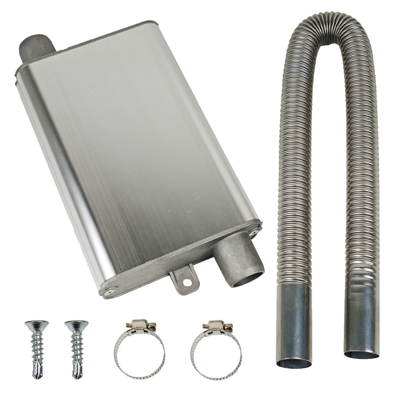 驻车空气加热器柴暖跨境配件不锈钢排气管铝合金金属消音器消声器