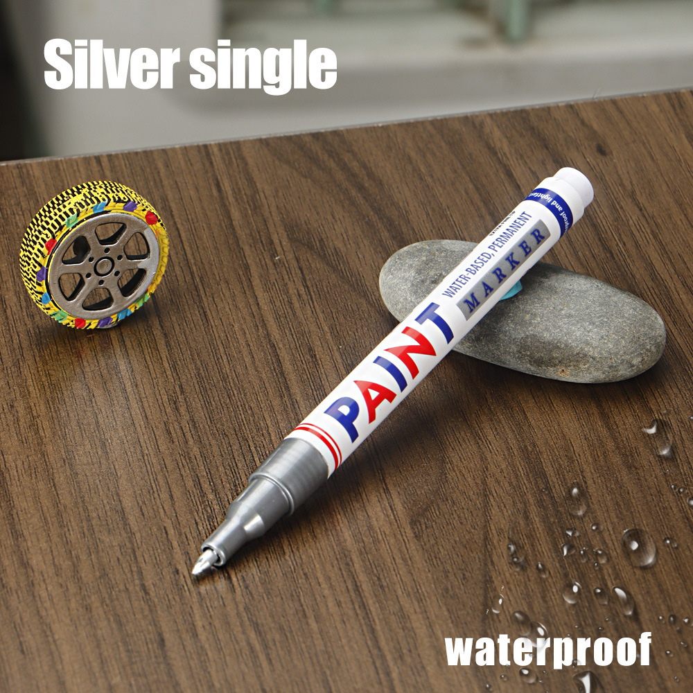 Pluma de pintura transfronteriza impermeable no se desvanece marca de secado rápido para neumáticos de automóviles muebles de estala de pintura de reparación