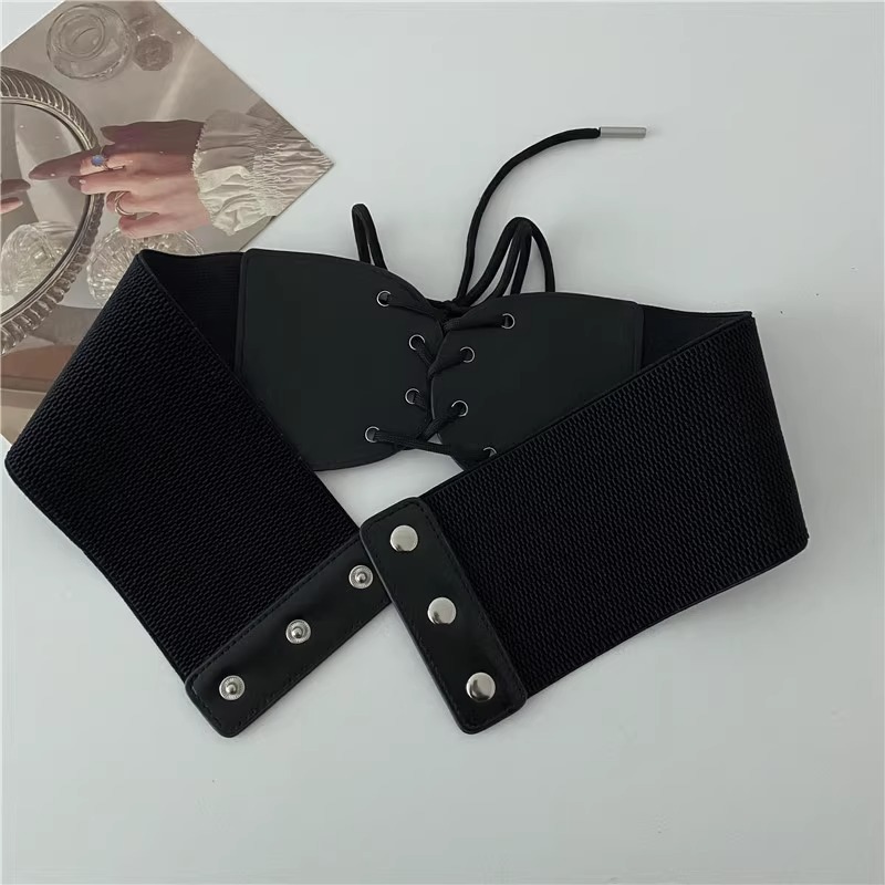 Retro-Krawattengürtel für Damen zum Verzieren des Fracks, elastischer, elastischer Taillengürtel, formende Taillendichtung_voghion.com