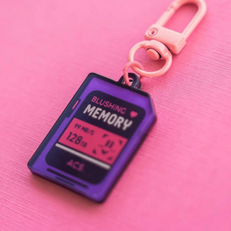 Creative Heartbeat Memory Card Keychain For Bag Pendant Gift_voghion.com