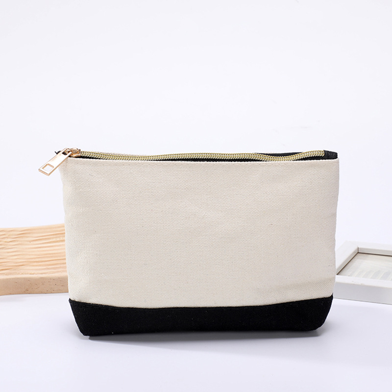 Canvas zipper coin purse, letter printed storage toiletry makeup key bag, phone bag_voghion.com