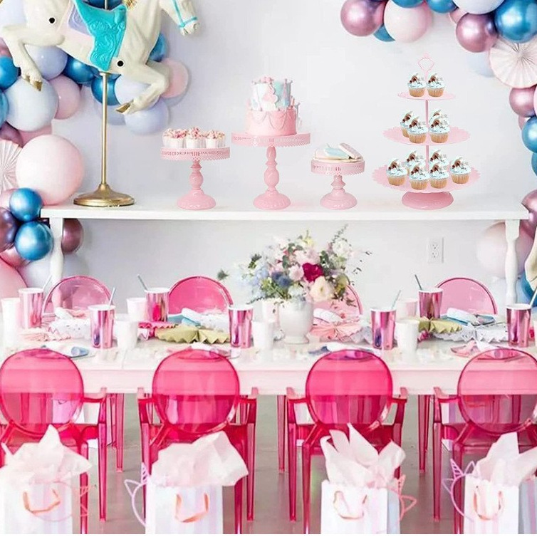 Fabricante creativo europeo de hierro forjado props de boda mesa de postres estante de pastel conjunto de plato de pastel decoración de mesa de boda