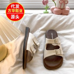 夏アウター 2025 新しいハイエンドファッション多用途フラットビーチサンダル女性用シーサイドフレンチサンダル