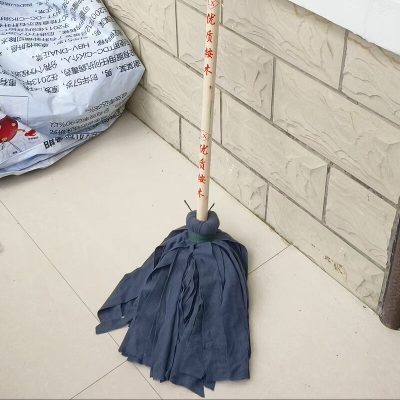 Wooden Handle Cotton Cloth Household Round Head Mop for Dry and Wet Cleaning, Specialized for Hygiene and Cleaning, Floor Mop