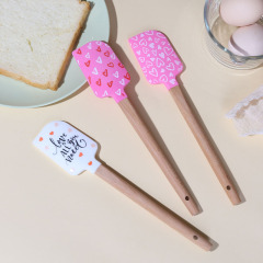 シリコンクリームスパチュラ バレンタインデースパチュラ プリントパターン シリコンスパチュラ ケーキクリームスパチュラ ベーキングスパチュラ