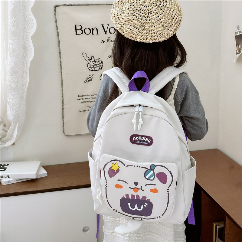 Mochila escolar de gran capacidad de dibujos animados lindos osos para niños y niñas, mochila de viaje ligera para niños