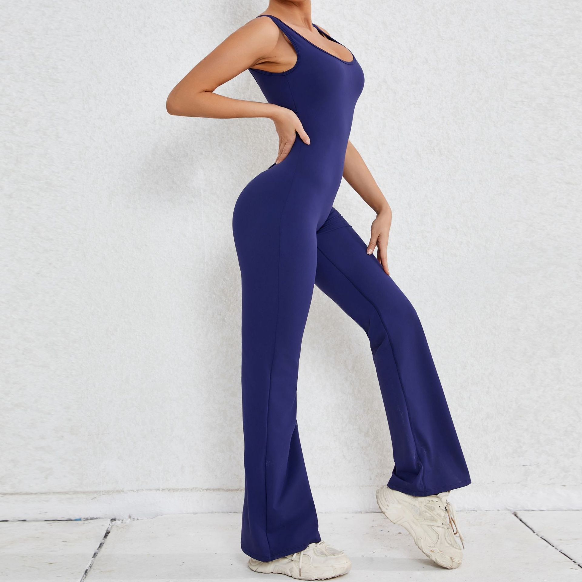 Simple Style Solid Color Nylon Cotton Blend Tracksuit Jumpsuits display picture 2
