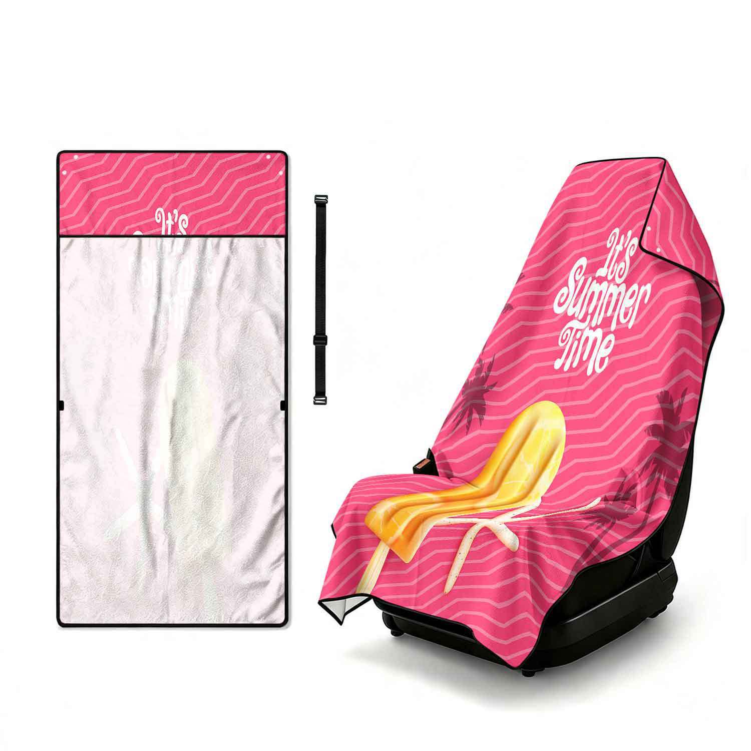 Summer bath towel and car seat cover 2-in-1, ultra-fine fiber outdoor beach and car dual-use universal seat cushion