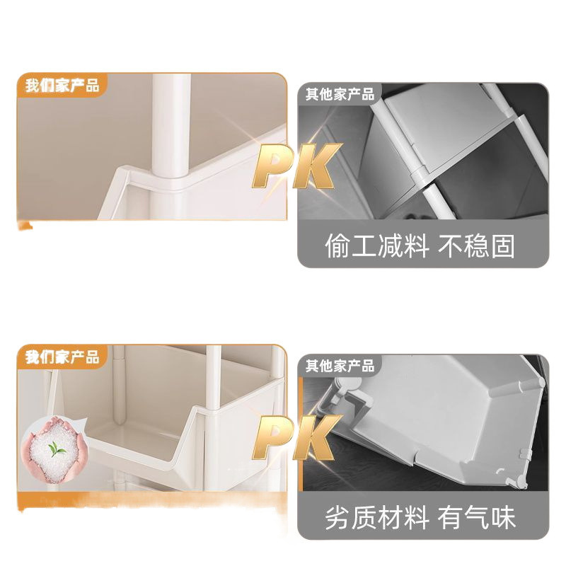 トロリー収納ラック家庭用スナック床置き多層リビングルーム収納ラックモバイル本棚キッチン果物と野菜新しいスタイル|undefined