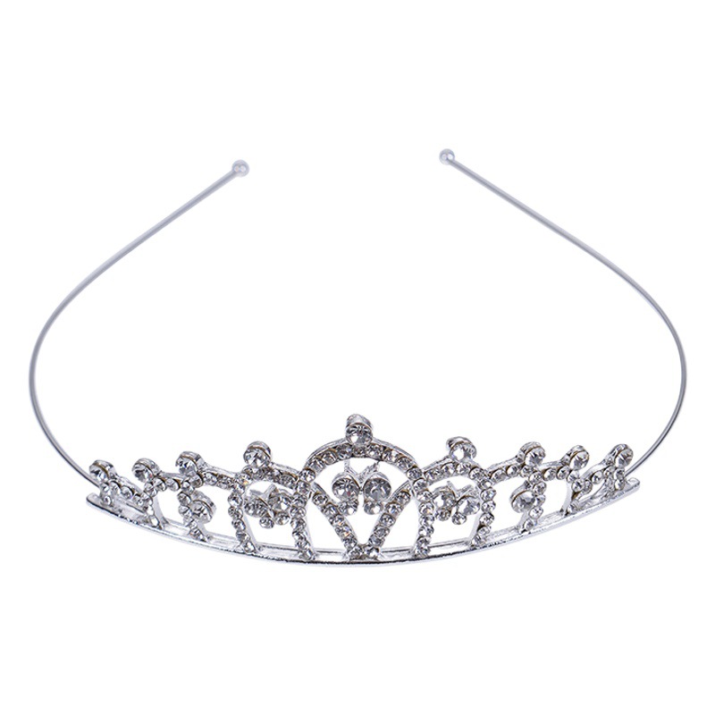 Diadema de corona de diamantes de imitación para niños, peine para el cabello, accesorios para el cabello para niñas, espectáculo de vacaciones para bebés, tocado de novia, cristal chapado en oro