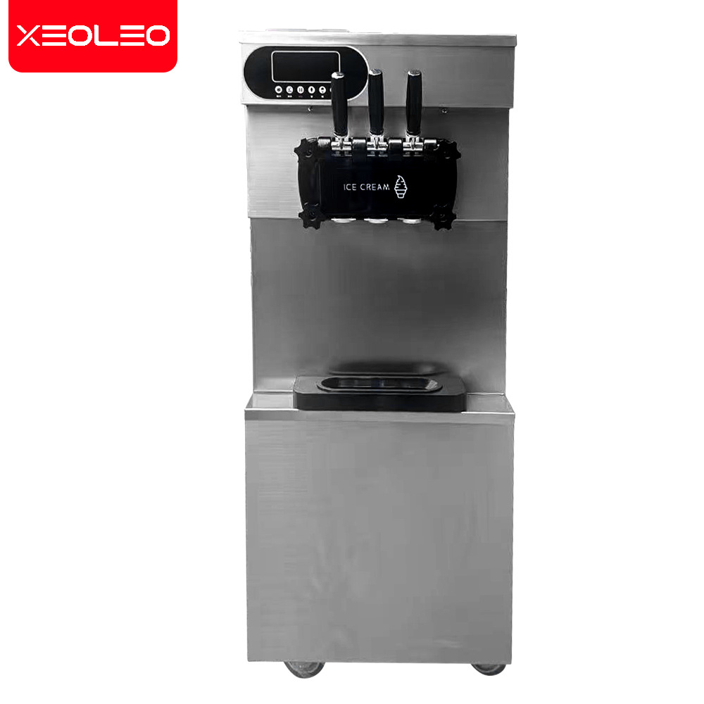 立式冰淇淋机商用三头软冰激凌机22L/H大容量雪糕机商场奶茶店用