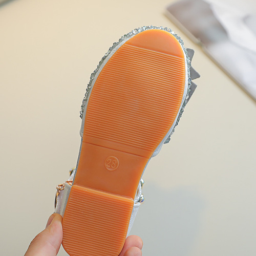 Little Princess Shoes 61 Performance Shoes Children's Cap Toe Flat Shoes Girl Sandals 2024 New Arrival for Middle & Big Kids Crystal Shoes