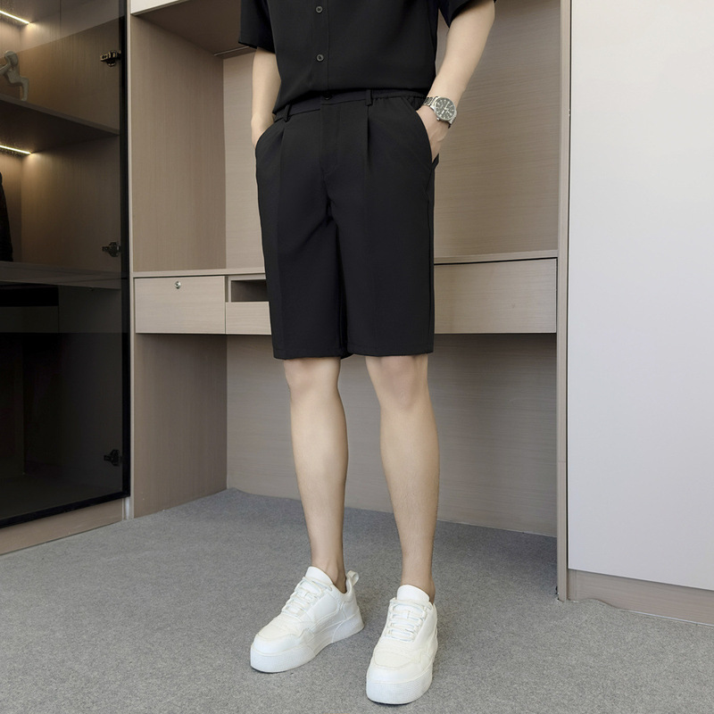 Men's Summer New Style Shorts with a Draping Effect, Ice Silk, Wrinkle-Resistant, Trendy Student Style, Versatile Five-Point Pants, Light Mature Style, Boyfriend Mid-Length Pants Men's Summer New Style Shorts with a Draping Effect, Ice Silk, Wrinkle-Resistant, Trendy Student Style, Versatile Five-Point Pants, Light Mature Style, Boyfriend Mid-Length Pants