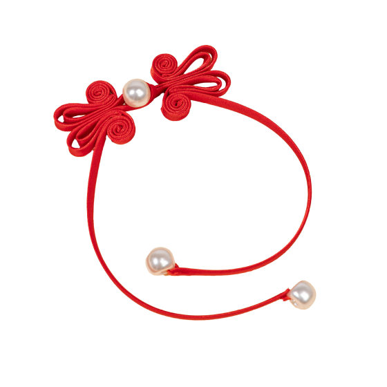 Cheongsam Buckle Handmade Woven Long Tail Pearl Rabbit Ear Cloth Buckle Chinese Style National Style Buttons Retro National Fashion Accessories