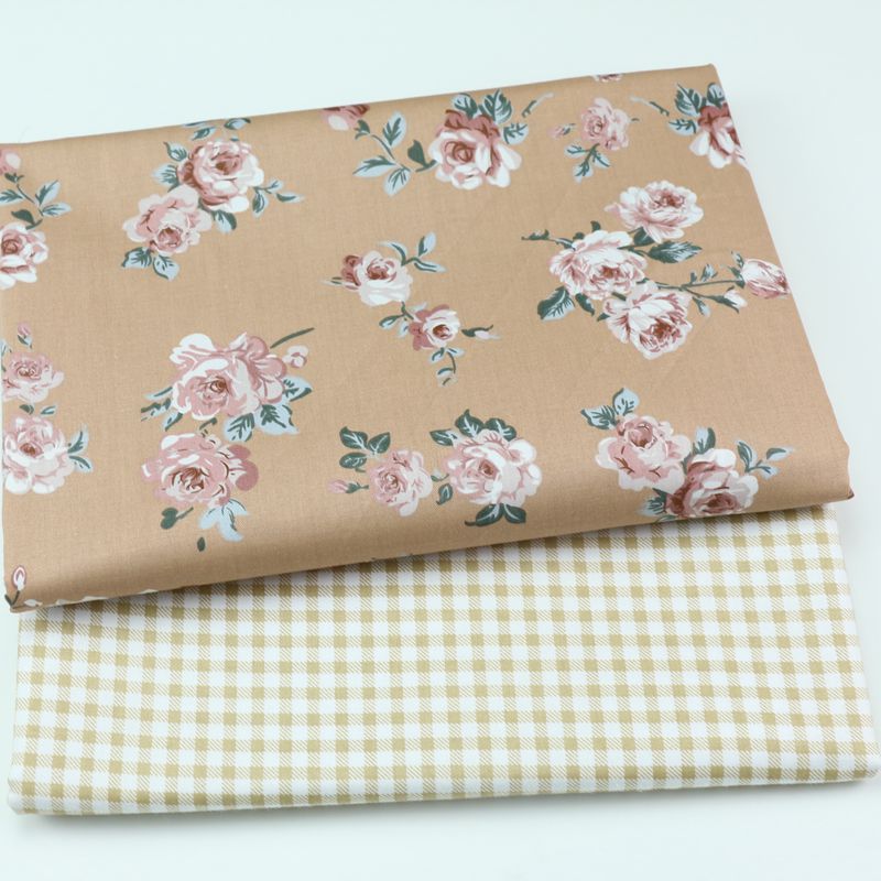 古典玫瑰花印花斜纹布 家纺床单被套纯棉面料 全棉斜纹印花梭织布