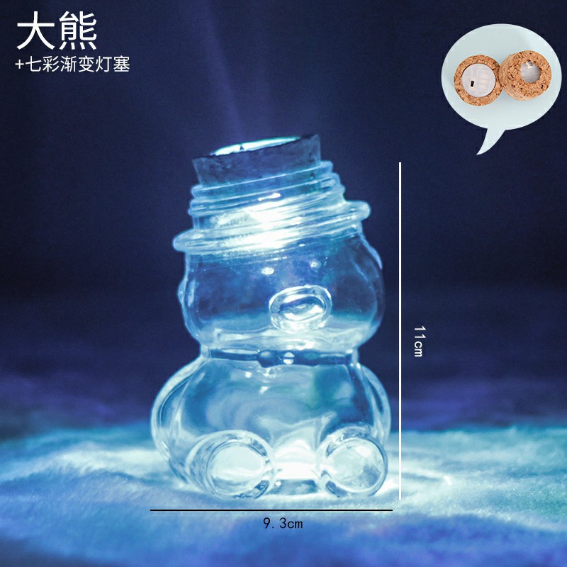 EXPRESIÓN DEL SEGUNTO DIY Botella de mar transparente tapón de madera botella de vidrio flotante botella de arco iris botella de deseo botella de estrella material