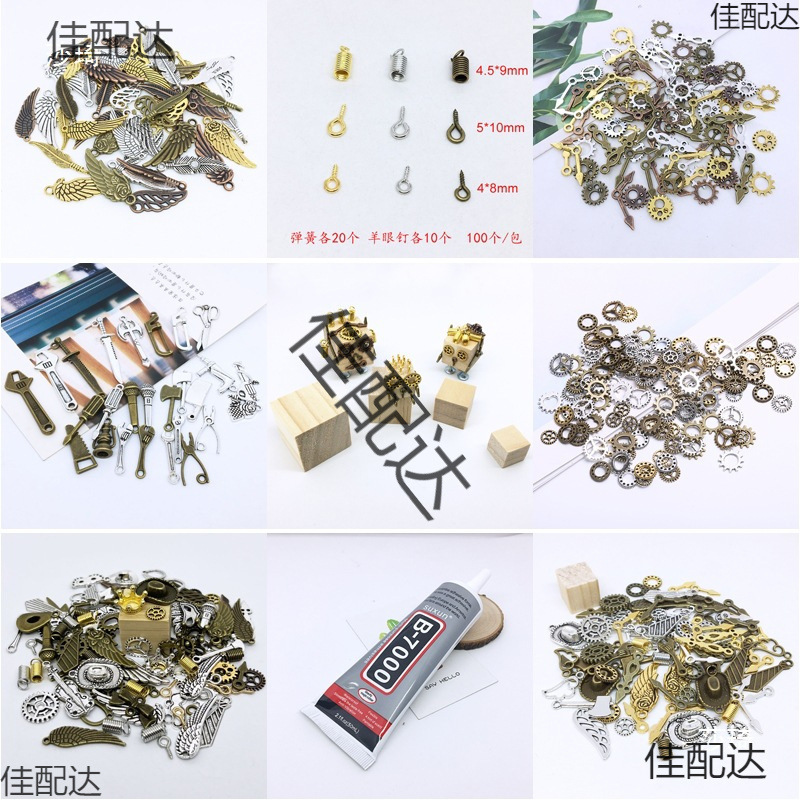 Handmade Wooden Robot Keychain Necklace Creative Pendant Materials Steampunk Team Building Activities