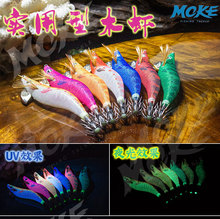 新款木虾鱿鱼饵2.5号3.0号3.5号仿真虾木虾海钓鱿鱼钩硬饵