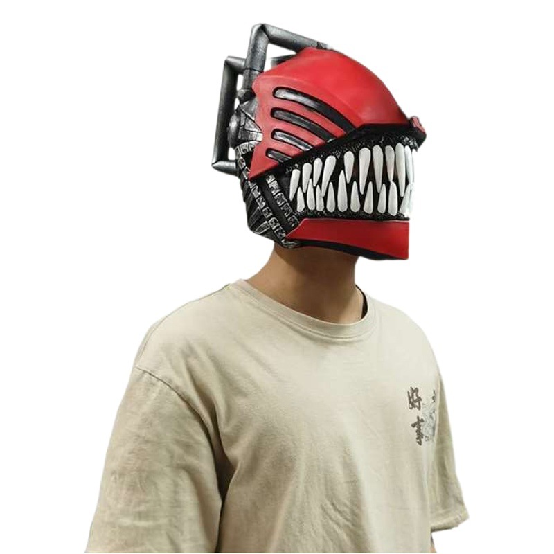 チェーンソー人ポチタマスクハロウィーンホラーロールプレイ密室小道具ラテックスcos電気マスク